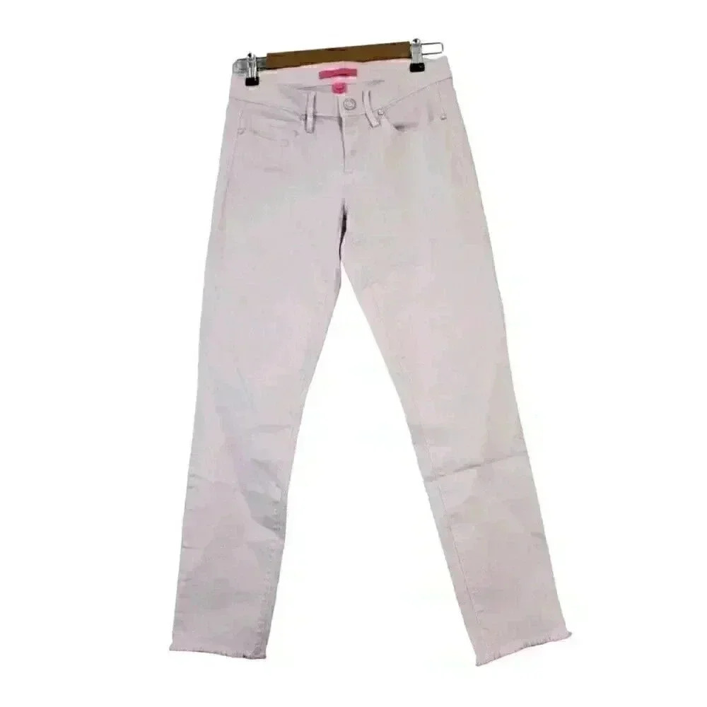 Lilly Pulitzer Jeans Size 4 Pastel Purple Preppy Skinny Raw Hem Low Rise Stretch